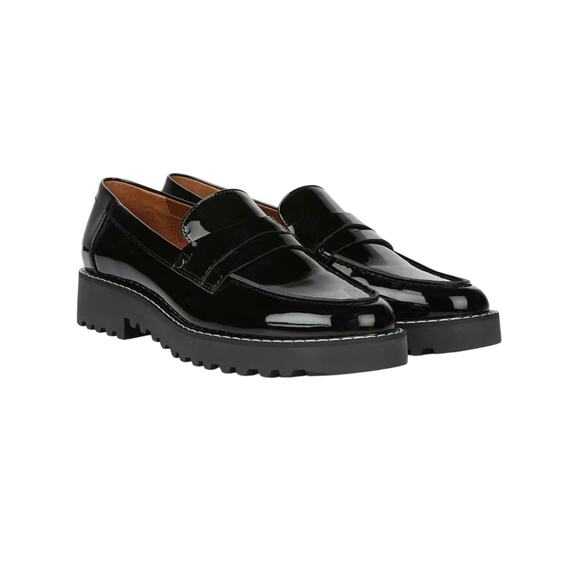 Franco Sarto Shoes - Franco Sarto Women's Cassandra Black Platform Penny Loafers Size 10